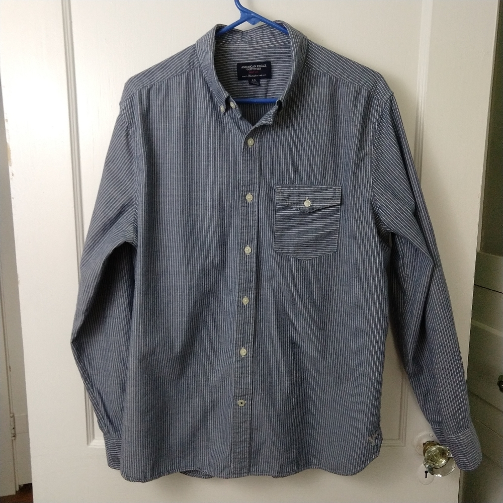 American Eagle Striped Button Down Shirt